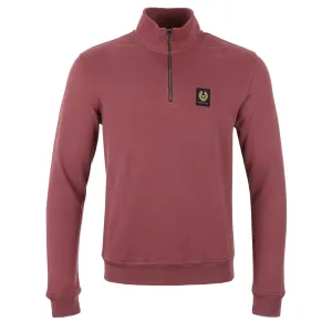 Belstaff Quarter Zip Sweat Top in Mulberry