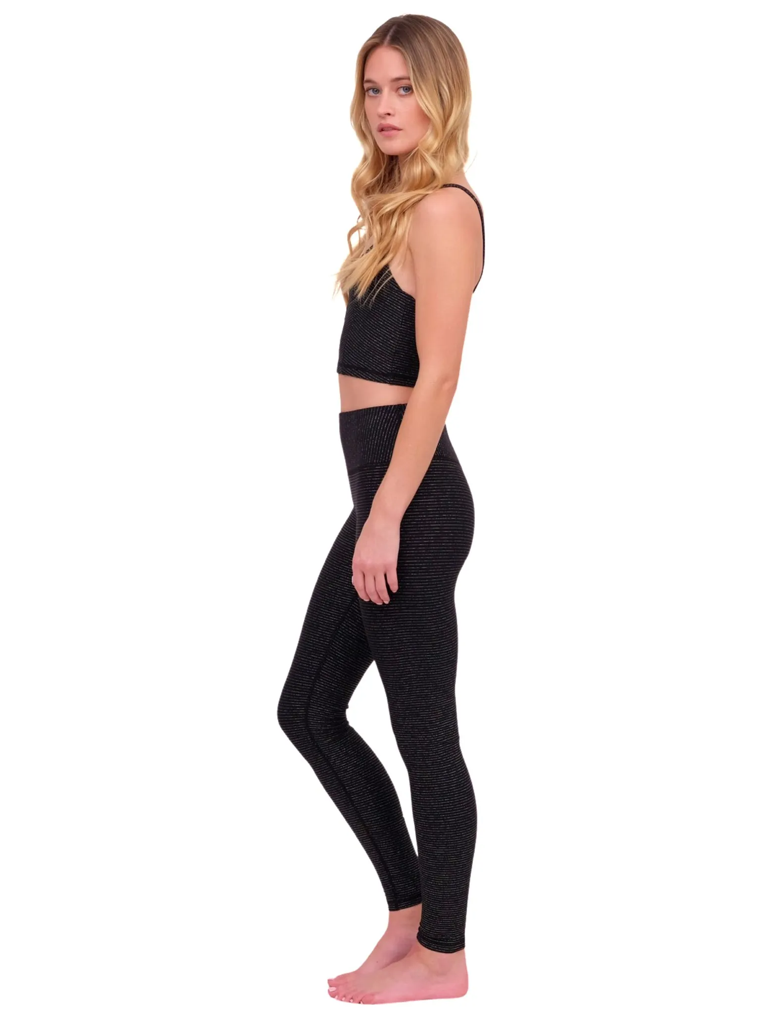 Black With Shimmer Yoga Pants