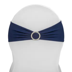 Buckle Spandex Stretch Chair Band - Navy Blue