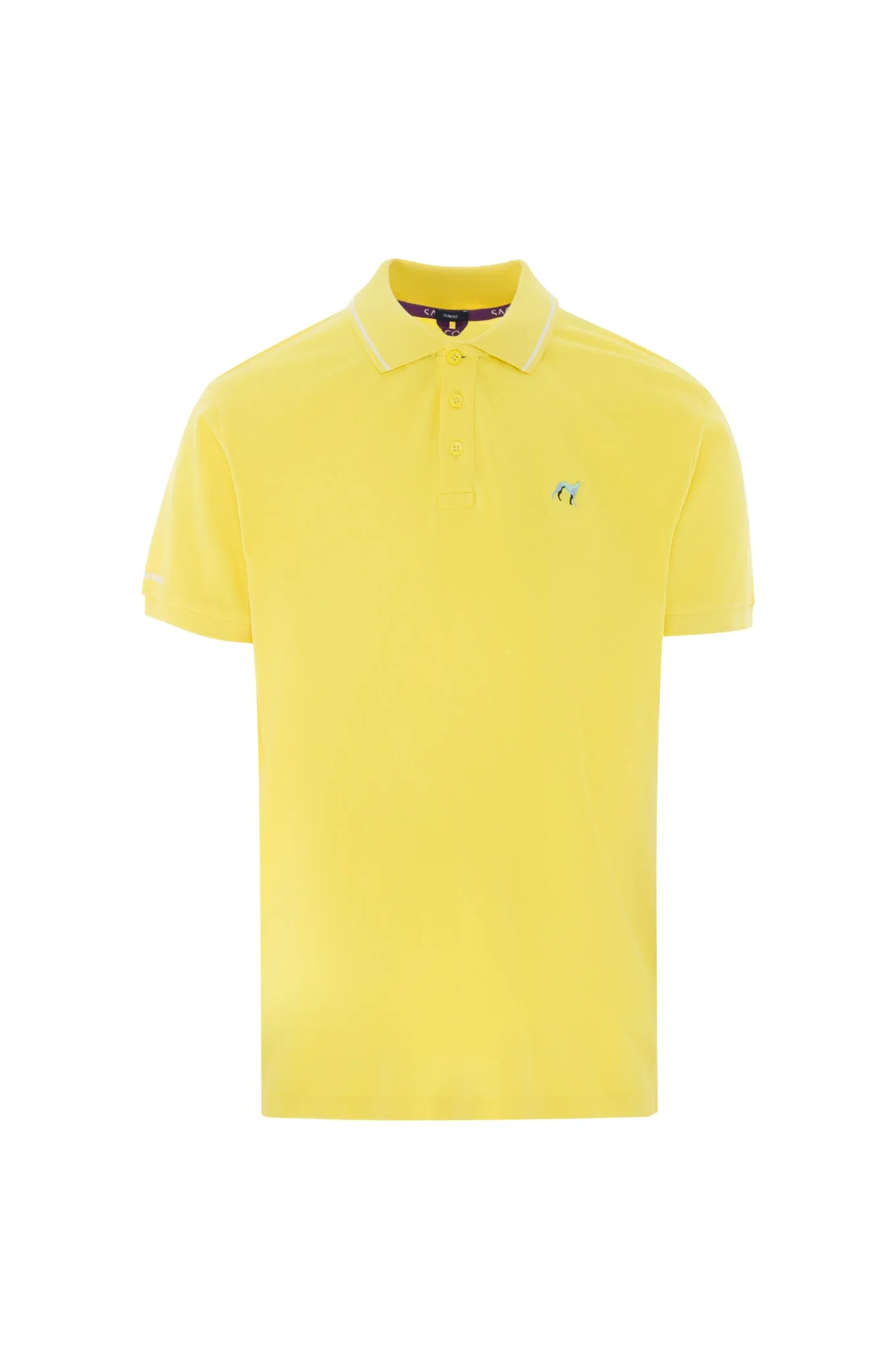 Casual piquet polo shirt with multicolored logo