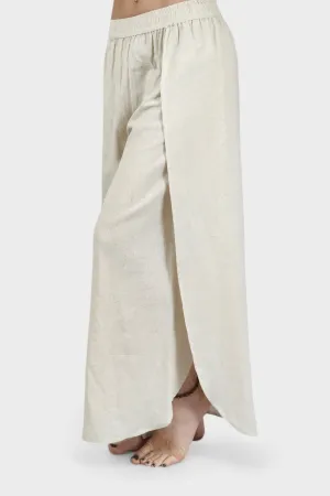 Cream Jute Fly Away Trousers