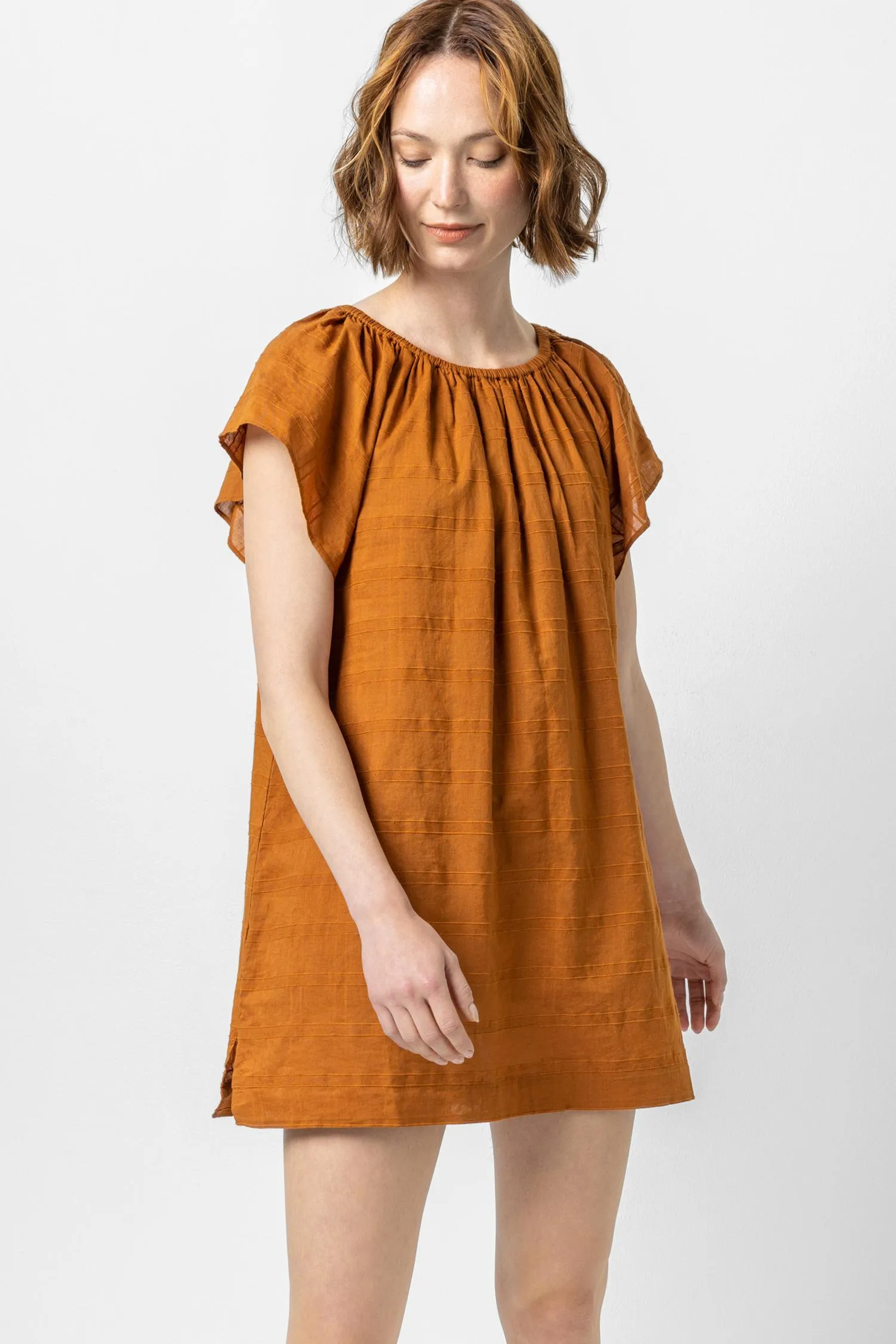 Flutter Sleeve Raglan Dress