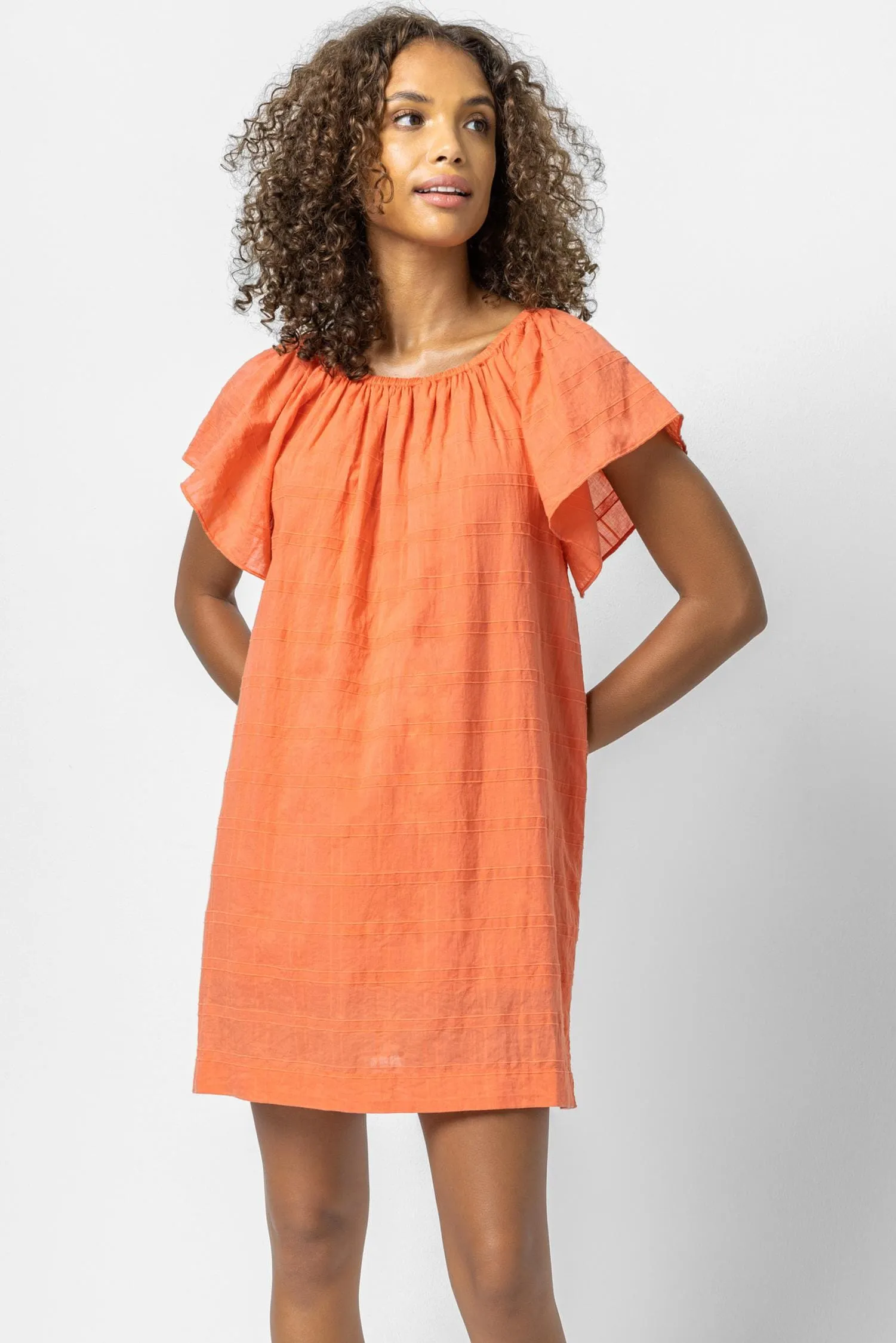 Flutter Sleeve Raglan Dress