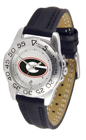 Georgia Bulldogs Sport Leather Ladies Watch