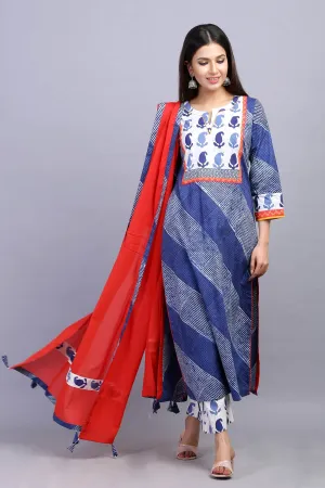 Indigo blue straight fit Kurta with matching Pants