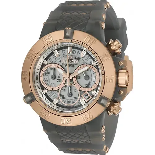 Invicta Women's Subaqua Chrono Rose Gold Tone S. Steel Silicone Watch 24380