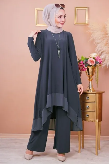 Long Back Muslimah Pants Suit