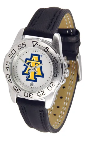 North Carolina A&T Sport Leather Ladies Watch