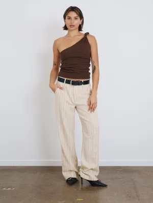 Olivia Pinstripe Pant - Tofu