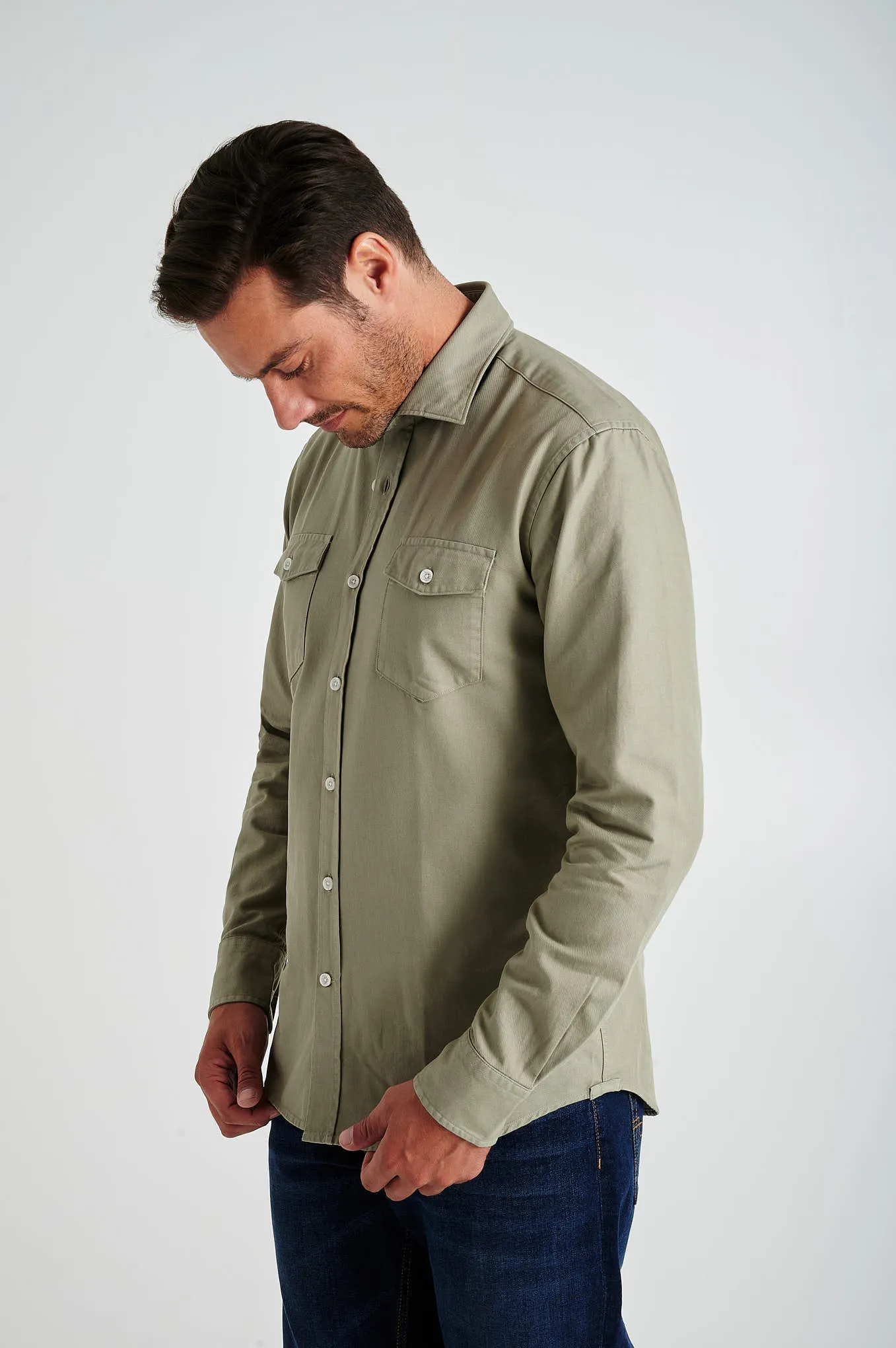 Slim fit Twill Garment Dye OverShirt