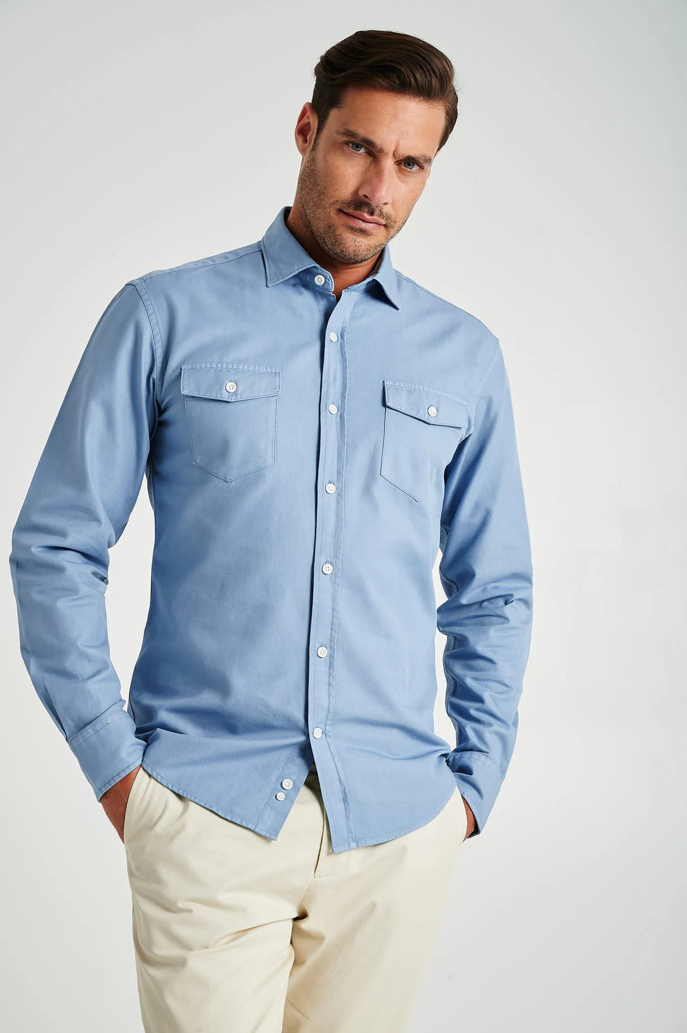 Slim fit Twill Garment Dye OverShirt