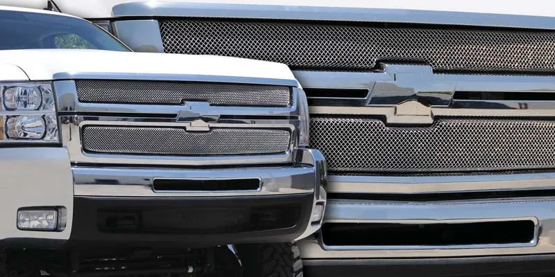 T-REX Sport Series, 2 Piece Overlay Grilles - Chrome - 2007-2010 Chevy 2500/3500