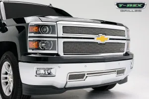 T-REX Sport Series, 2 Piece Overlay Grilles - Chrome - 2014-2015 Silverado