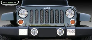 T-REX Sport Series, Bolt On Grilles w/ Mopar Hood Lock - Powdercoat - 2007-2017 Jeep JK