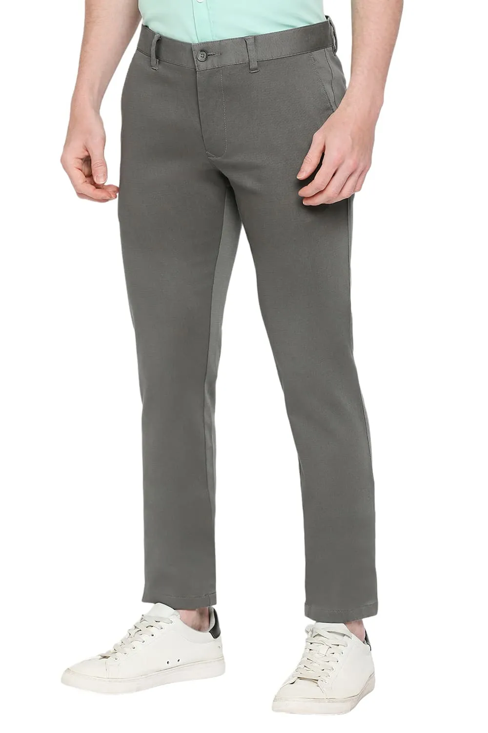 Tapered Fit Cotton Stretch Dobby Trousers