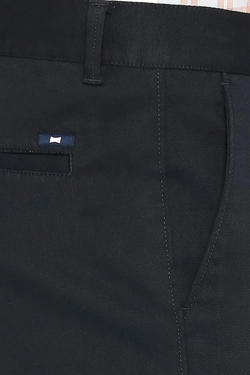 Tapered Fit Cotton Stretch Dobby Trousers