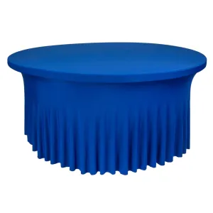 Wavy Spandex Table Cover 5ft Round - Royal Blue