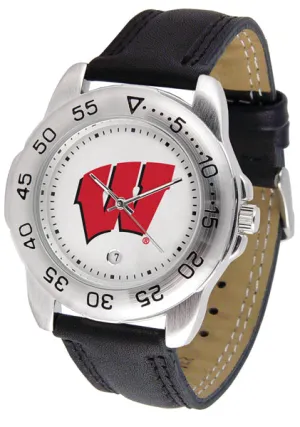 Wisconsin Badgers Sport Leather Men’s Watch