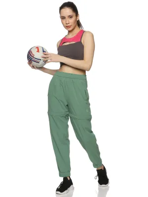 Women's Solid Detachable Track pants with Elasticated Drawstring waist & Zipper Pockets.