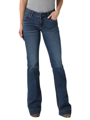 Wrangler Women's Retro Dark Wash Mid Rise Trouser Jeans